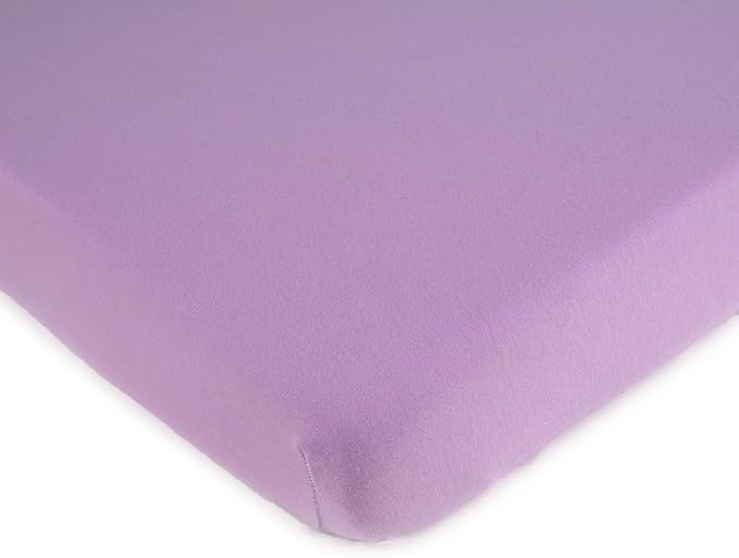 Pack N Play Sheets Fitted 24 x 42, Compatible with BabyBjorn, Guava Lotus and Similar - 100% Cotton Jersey - Soft, Durable & Hypoallergenic, 2-Pack, Pink & Lilac, by SheetWorld, Made in USA