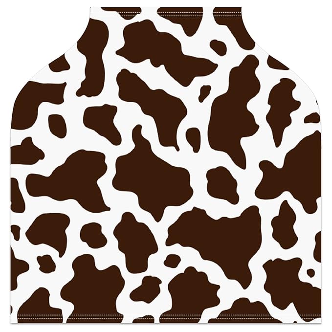Baby Car Seat Stroller Covers Brown Cow Print Nursing Cover Breastfeeding Scarf Soft Breathable Stretchy Coverage Carseat Canopy Cover for Boys and Girls Soft Breathable Multi Use