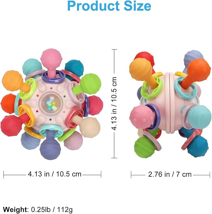 TOHIBEE Baby Montessori Sensory Teething Toys + Baby Teething Mitten for 0-6 6-12 Months