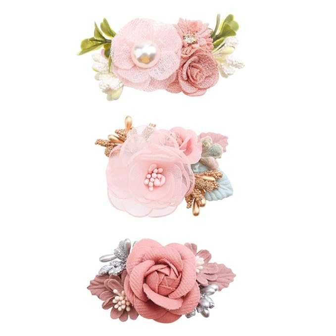 Flower Hair Clip BFNAAgirl Baby Girl Hair Bows Exquisite Hair Accessories Alligator Clips for Infants Toddlers Teen Kids Gift 3pcs/set
