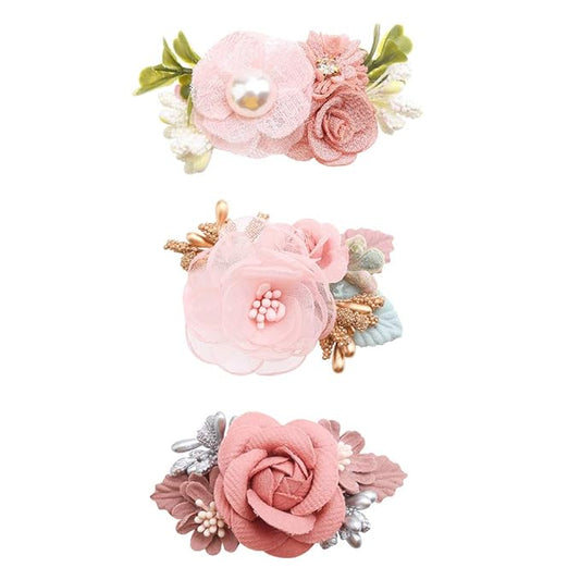 Flower Hair Clip BFNAAgirl Baby Girl Hair Bows Exquisite Hair Accessories Alligator Clips for Infants Toddlers Teen Kids Gift 3pcs/set