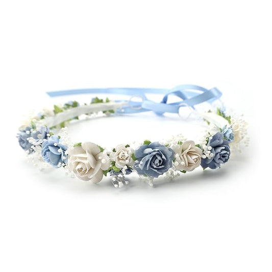 Flower Girl Crown with Baby's Breath Headpiece Floral Hair Wreath Rustic Wedding Hair Accessories Headband (Toddler)