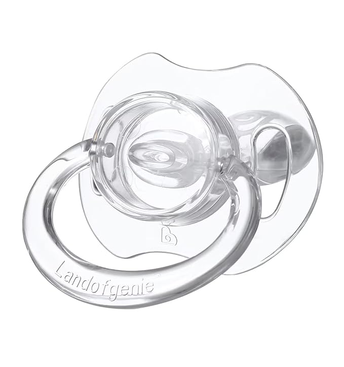 Landofgenie Large Shield Adult Size Pacifiers Bone Shape Transparent Design Pacifier White