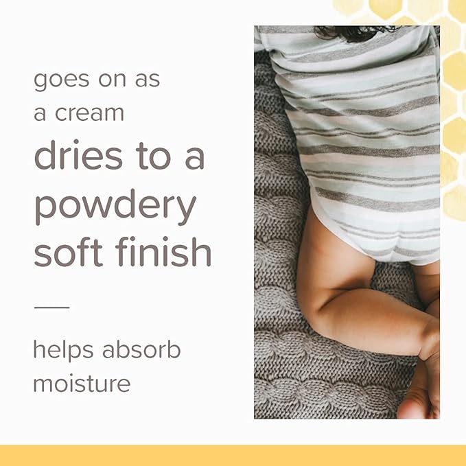 Burt's Bees Baby Daily Cream to Powder, Talc-Free Diaper Rash Cream - 4 Ounce (Pack of 3)