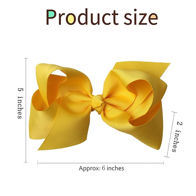 30PCS Big 6 Inch Hair Bows for Girls Grosgrain Ribbon Toddler Hair Accessories with Alligator Clips for Toddlers Infants Girls Kids Teens
