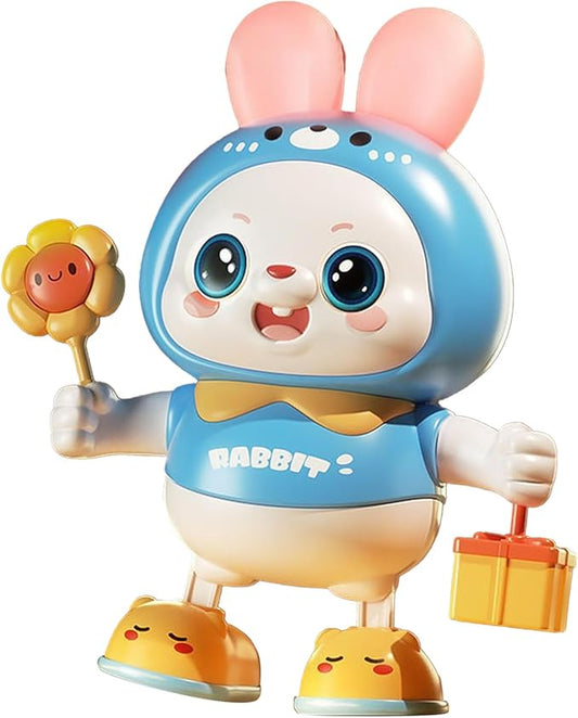shenruifa Musical Dance Bunny Toy Heads Up Training Electronic Dancing Bunny Toy for Home Outdoor (Blue)