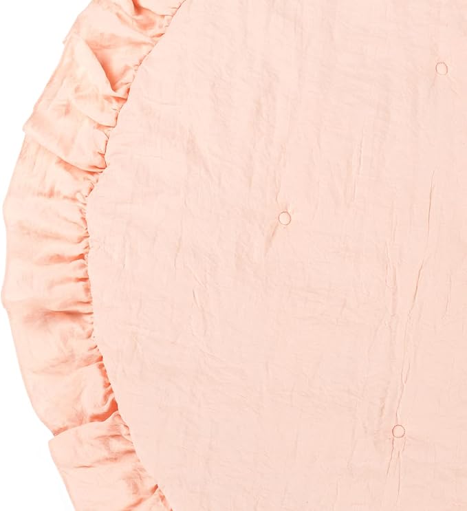 Lush Decor Baby Round Ruffle Play Mat 36" Diameter Blush - Tummy Time Mat - Pink Playmat - Baby Play Mats for Floor - Girl Nursery Decor