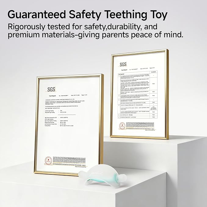 Garkoko Baby Teething Toys, No-Drop Silicone Baby Teether Toy for Babies 3-6 Months & 3-18 Months, BPA-Free Infant Teether for Teething Relief
