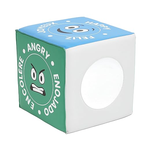 ECR4Kids SoftZone Emotion Cube with Mirror, Sensory Toy, Contemporary