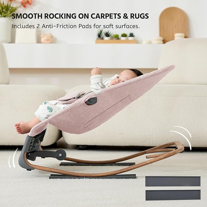 VaVaSoo Electric Baby Rocker - Infants to Toddlers Chair (Up to 40 lbs) Battery-Powered Automatic Rocking Seat with Music, Timer, Multi-Speed Settings & Adjustable Positions