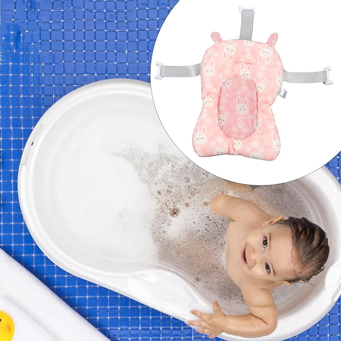 Baby Bath Mat Prevent Slip Soft Quick Dry Lightweight Sitting and Lying Down Infant Bath Cushion for Newborn Infant ()