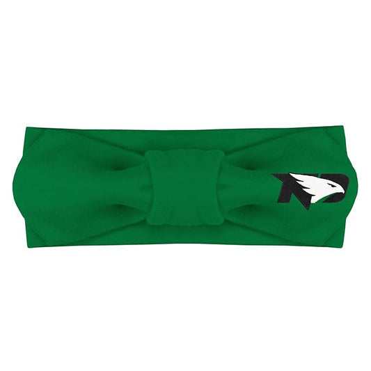 Creative Knitwear North Dakota Fighting Hawks Infant Girls Kelly Green Solid Hair Knot Headband Embroidered Logo - Size Newborn - 4T