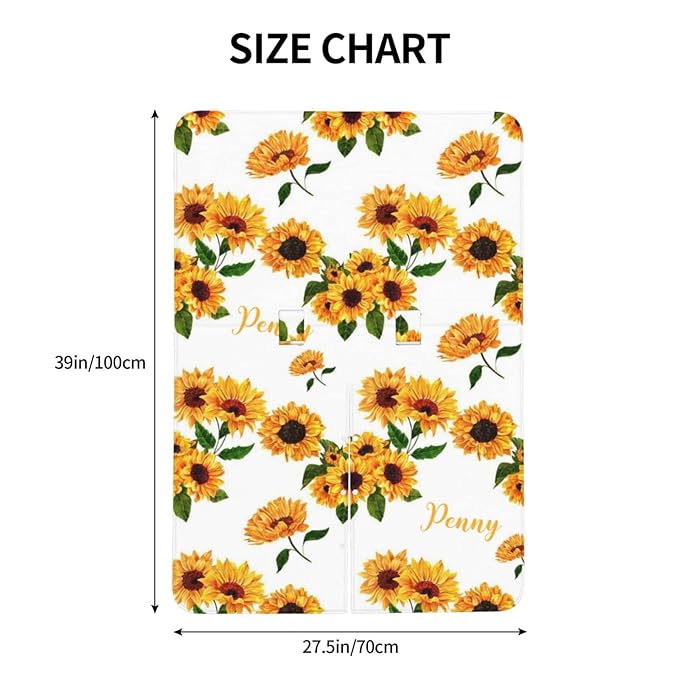 Personalized Yellow Sunflower Baby Infant Car Seats Canopy for Baby with Name, Custom Lightweight Covers for Baby Boys Girls, Minky Nursing Breastfeeding Stroller Cover Canopies for Newborn