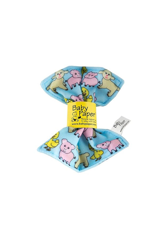 Original Baby Paper - Crinkle Teether and Sensory Toy for Babies and Infants | Farm Animal | Non-Toxic, Washable | Great for Baby Showers