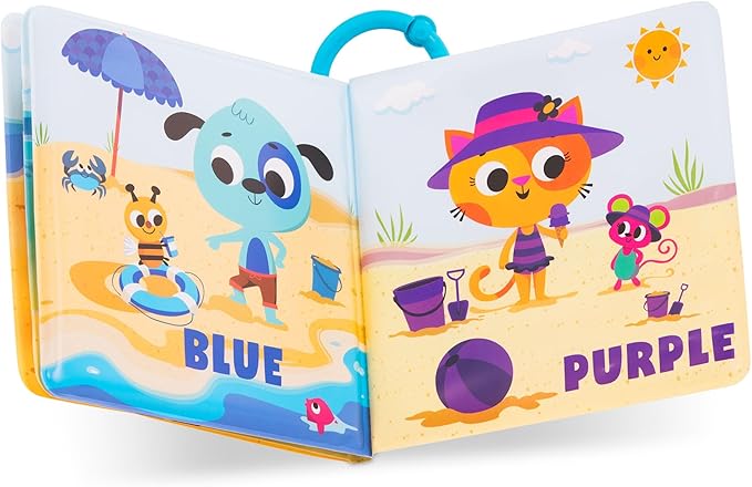 B. toys – Animal Bath Toys – Waterproof Bath Book – Light – up Whale & Color Changing Frog Squirt – Bath time Playset – 6+ Months – Glow & Splash, Tub Time Book