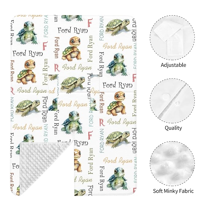 Personalized Winter Baby Car Seat Cover with Name Turtle Winter Car Seat Cover for Baby Seat or Stroller Custom Infant Car Seat Covers Minky Blankets Nursing Cover Breastfeeding Scarf