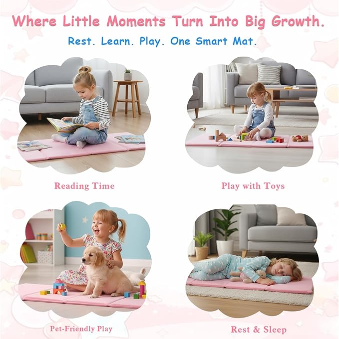Tiita Kids Nap Mat, Foldable Play Mat, Sleeping Pad