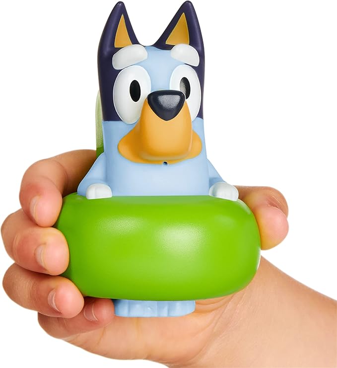 Bluey Bath Squirter Toys Pack of 3, Lightweight Floating Water Toy Set with Bingo and Beach Ball, Squeezable Bath Toys for Toddlers and Kids, Ages 3+