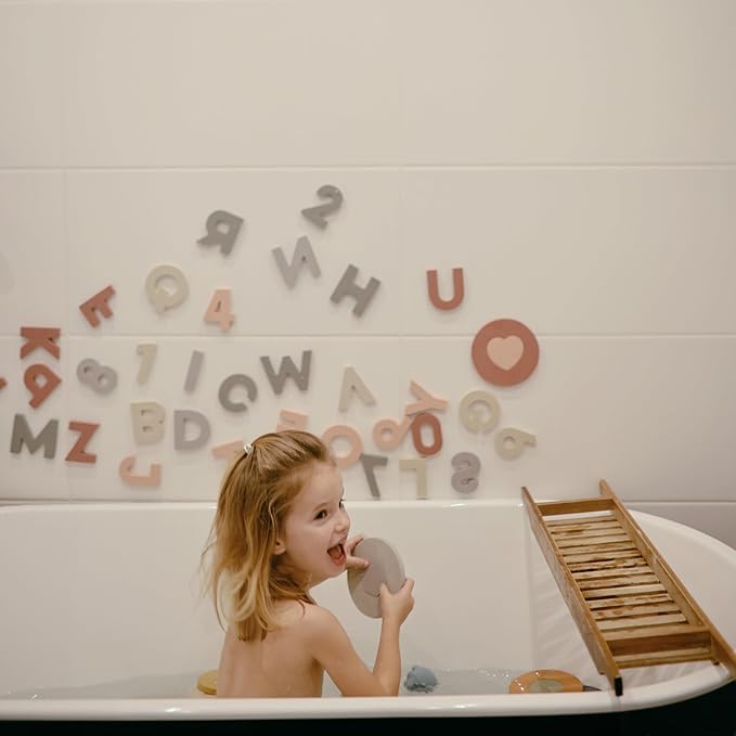 mushie Foam Bath Puzzle | 10 Pieces for Ages 3 Years+ | Floating Foam for Kids and Toddlers