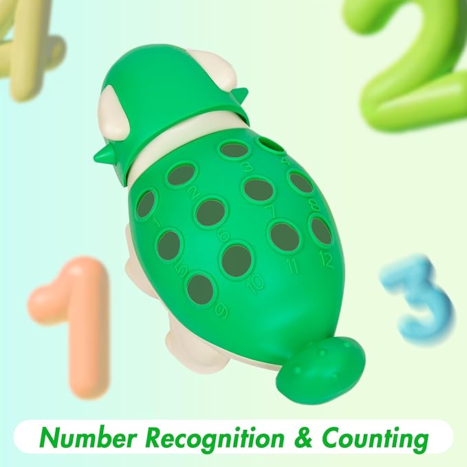 Hirger Spike The Fine Motor Dinosaur: Montessori Baby Sensory Toys for Toddlers 1-3, Preschool Learning Educational Activities, 12+ Months Old Birthday Gift