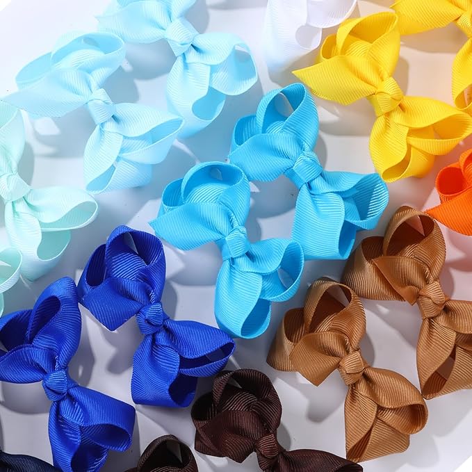 Hair Bows for Girls,Hand-made Grosgrain Ribbon Hair Bow Alligator Clips Hair Accessories for Toddlers Baby Girls Kids Teens