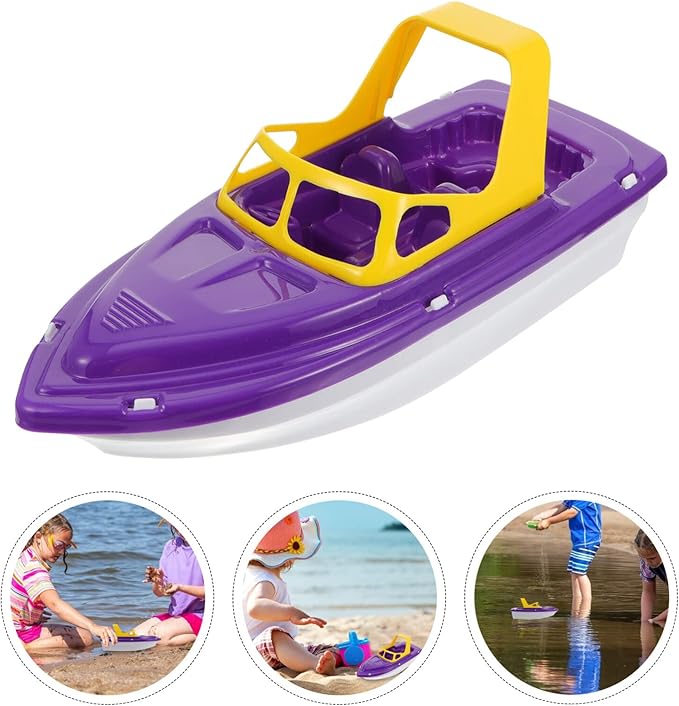 TOYANDONA Toddler Race Boat Toy Set Plastic Speedboat Bath Toy Floating Sailing Boat Playthings for Tub Pool Beach Water Play