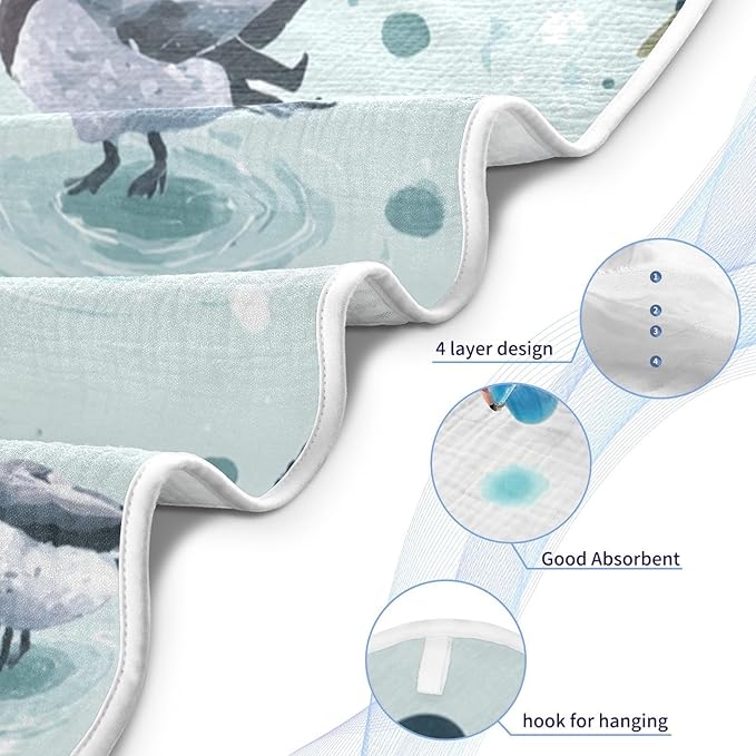 Pigsaly Cute Mallard Ducks Hooded Baby Towel Farmhouse Animals Baby Bath Towel Unisex Toddlers Hooded Towels Cotton Boy Washcloths Girl Shower Towel for Infant Newborn 30 x 30 in