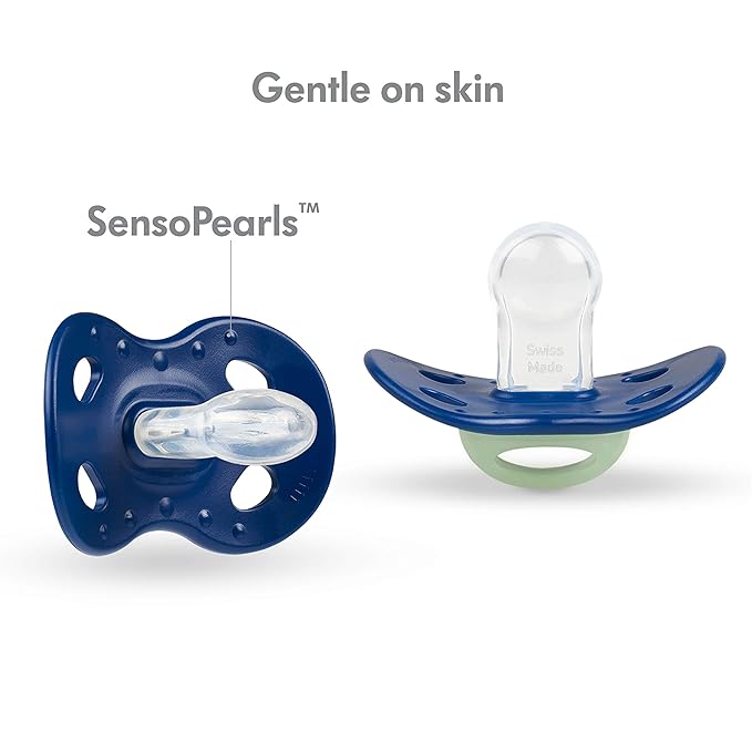 Medela Baby Pacifier | Day and Night Glow in The Dark | 6-18 Months | 2-Count, Lightweight | BPA-Free | Supports Natural Suckling | Eat Local and 24/7 Milkbar