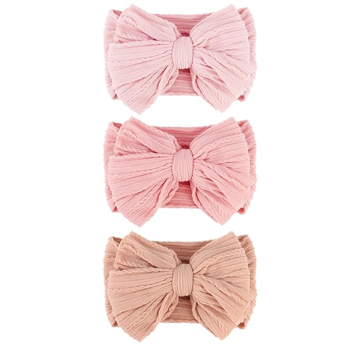 AQOKKA Baby Bows Headbands Nylon Baby Girl Headbands Soft Handmade Hairbands Toddler Hair Accessories for Girls Baby Newborn Infant Kids