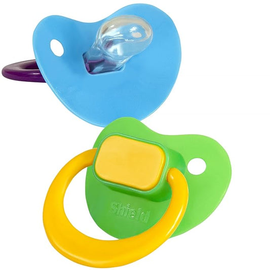 Orthodontic Soother/Pacifier - 3-18 Months | Soothes 95% of Babies | Heart-Shaped BPA-Free Silicone Soothers | Includes Case (Yellow/Pink, 2 Pack)