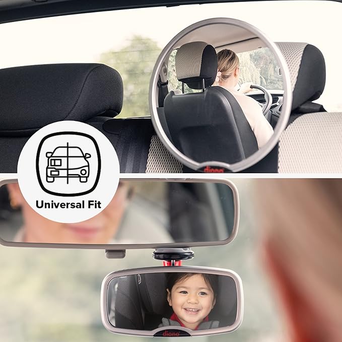 Diono Baby Car Mirror 4 Pack, Safety Mirror for Rear Facing Infant, Adjustable with Wide Crystal Clear View