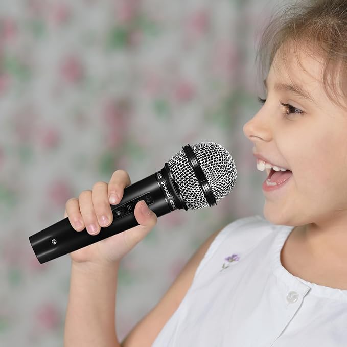 NUOBESTY Microphone for Kids, 6.4" Fake Toy Microphones for Toddler Plastic Pretend Play Mic Prop for Halloween, Christmas, Kid Karaoke Costume Cosplay Prop, Party Favors