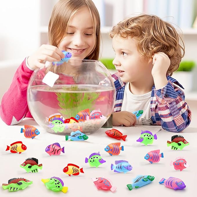120Pcs Plastic Tropical Fish Toys, Mini Plastic Fish for Children's Party Supplies and Decoration