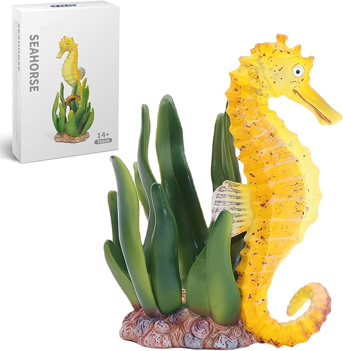 Gemini&Genius Sea Horse Toys for Kids, Marine Animal Seahorse Action Figure, Sea Horse Figurine Toy, Sea Life Figure Educational Gifts, Displays Play Toys, Collection Toys for Kids Animal Lovers
