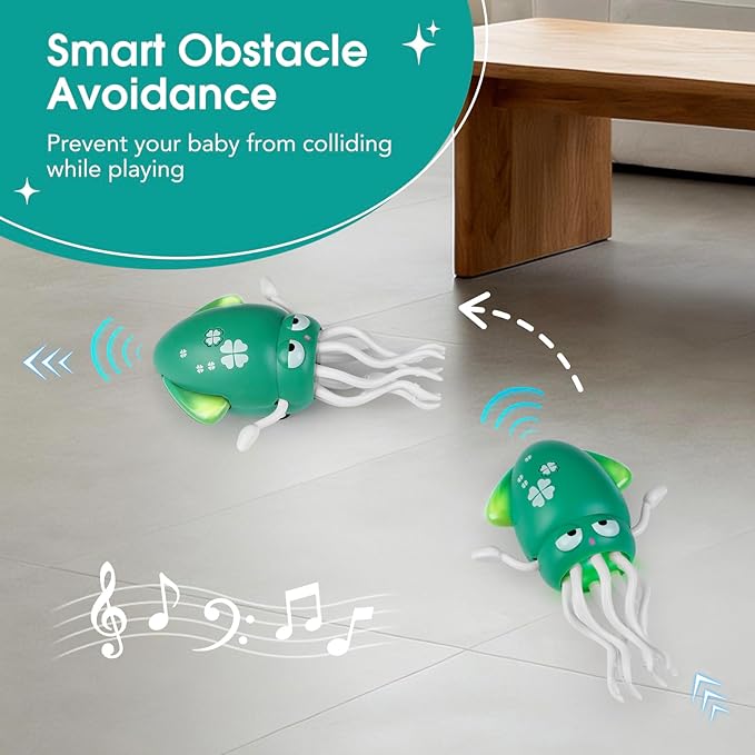Baby Dancing Octopus Toys for 3 4 5 6+ Year Old Boy Girl, Magic Musical Crawling Tummy Time Toy, Led Light Dancing Squid Toy for Walking Toddlers, Kids Birthday