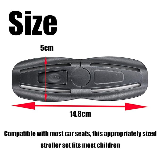 Universal Baby Seat Chest Harness Clip Buckle and Child Seat Chest Harness Clip Replacement for Kids Trend Adjustable Guard, Black
