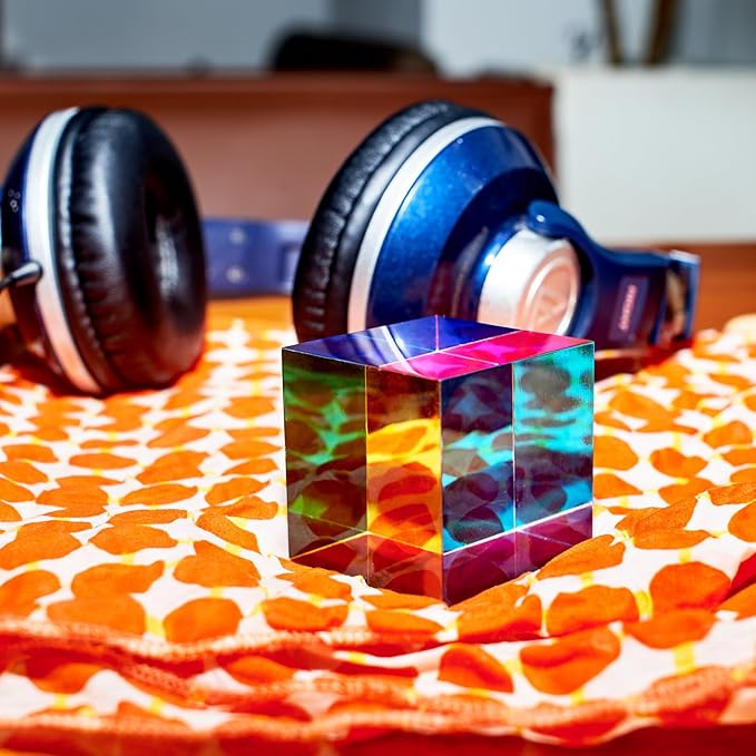 CMY Color Cube, 2.0 inch (50mm) Acrylic Mixing Color Cube Prism for Physics Education Desktop Decoration Scientific Toys,Gifts for Kids