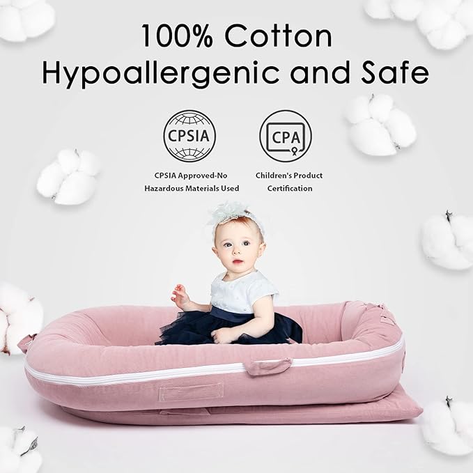 Waterproof Corduroy Lounger Cover for Dockatot Deluxe+ Docks | MEXXI Breathable Cotton Baby Lounger Extra Cover | Hypoallergenic Baby Nest Replacement Cover (Cover Only) (Flamingo)