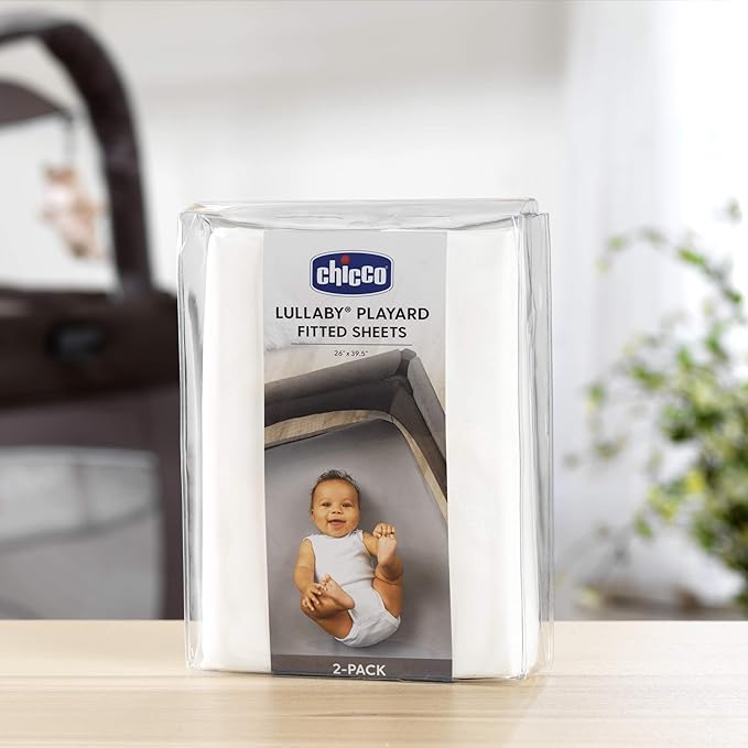 Chicco Lullaby Playard Sheets - White 2-Pack, White