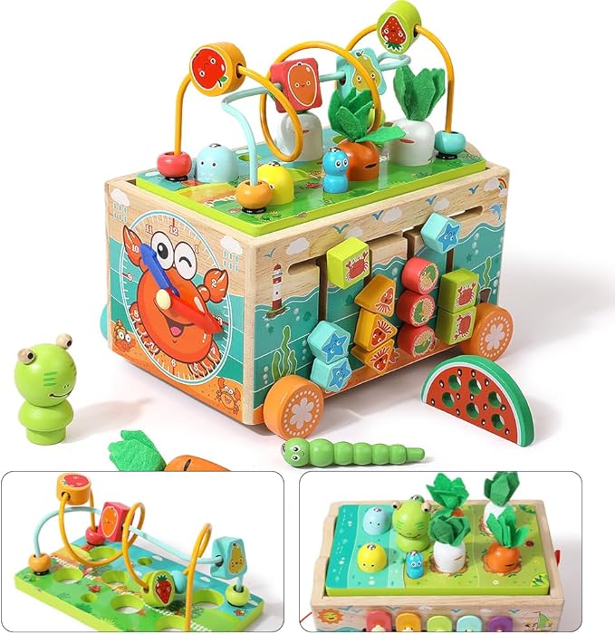 JAUNTY Toddler Wooden Montessori Toy for 1 2 3 Year Old Toys, Educational Stem Toy for Baby Boys Girls 18 Months+, Preschool Learning Fine Motor Skill First 1st Birthday Gifts for Kids Girl Boy 1-3