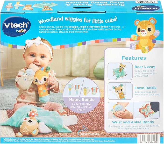 VTech Baby Snuggle, Jingle and Play Baby Bundle Lovey and Rattles