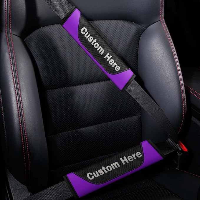 Custom Seat Belt Cover Pad - Personalized Carbon Fiber Seatbelt Shoulder Cushion, Auto Accessories for Cars Trucks SUVs