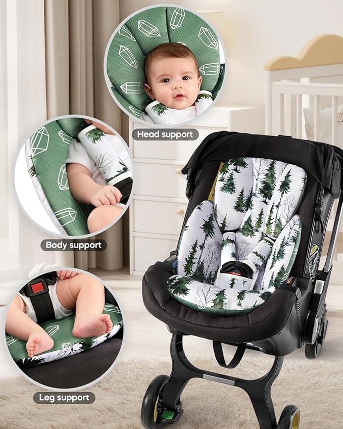 Infant Car Seat Insert for Newborn，Preemie Newborn Infant Insert, Newborn Car Seat Insert Head Body Support for Stroller, Baby Swing, Rocker, Bouncer, Bassinet, 2-in-1 Reversible