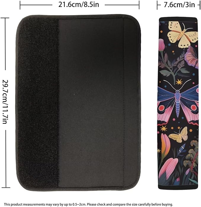 Butterfly Car Seat Belt Pads Black Seat Belt Pads for Adults Seat Belt Cushion Universal Seatbelt Covers 4 Pieces Auto Seat Strap Pads