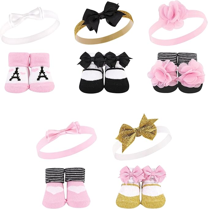 Hudson Baby Girl's Headband and Socks Giftset
