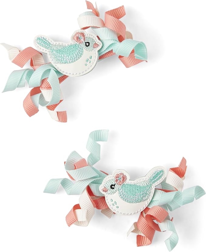 Gymboree Girls' and Toddler 3-Pack Snap Clips & Tie Hair Accessories
