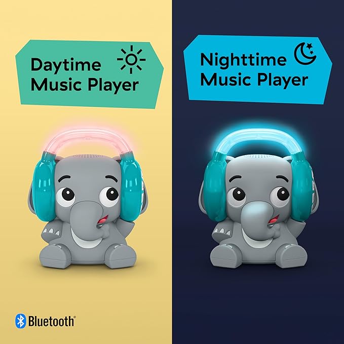 Baby Einstein Earl The Elephant Bluetooth Soother Sound Machine for Sleep, Stream Music and Color-Changing Night Light, Infant to Toddler