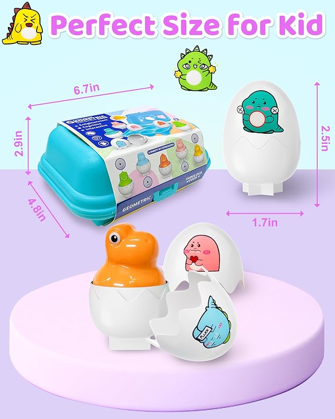 Easter Egg for Toddlers 1-3, Toddler Easter Basket Stuffers, Montessori Toys for 1 2 3 Year Old Boys Girls, Matching Sensory Eggs Fillers Toys, Easter Birthday Gifts for 1 2 3 Year Old Girl Boy