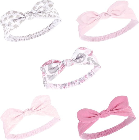 Hudson Baby Cotton and Synthetic Headbands, Size 0-24 Months