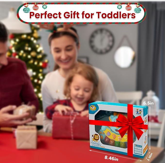 Baby Piano Keyboard Toys 12-18 Month Early Learning Light Up Music Toys Infant Gifts for 1 Year Old Boys Girls (Lion)